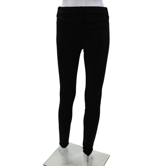 L'Agence Womens High Rise Skinny Leg Marguerite Jeans Black Cotton Size 26 - Picture 3 of 7